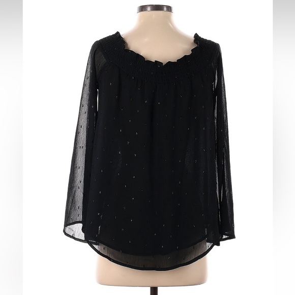 Abercrombie & Fitch | Foil Polka Dot Off Shoulder Blouse - Picture 2 of 3